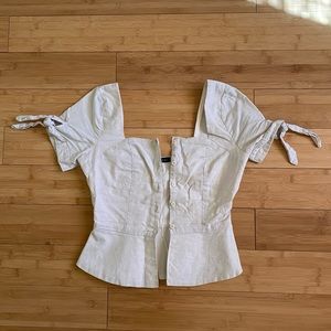 linen short sleeve blouse